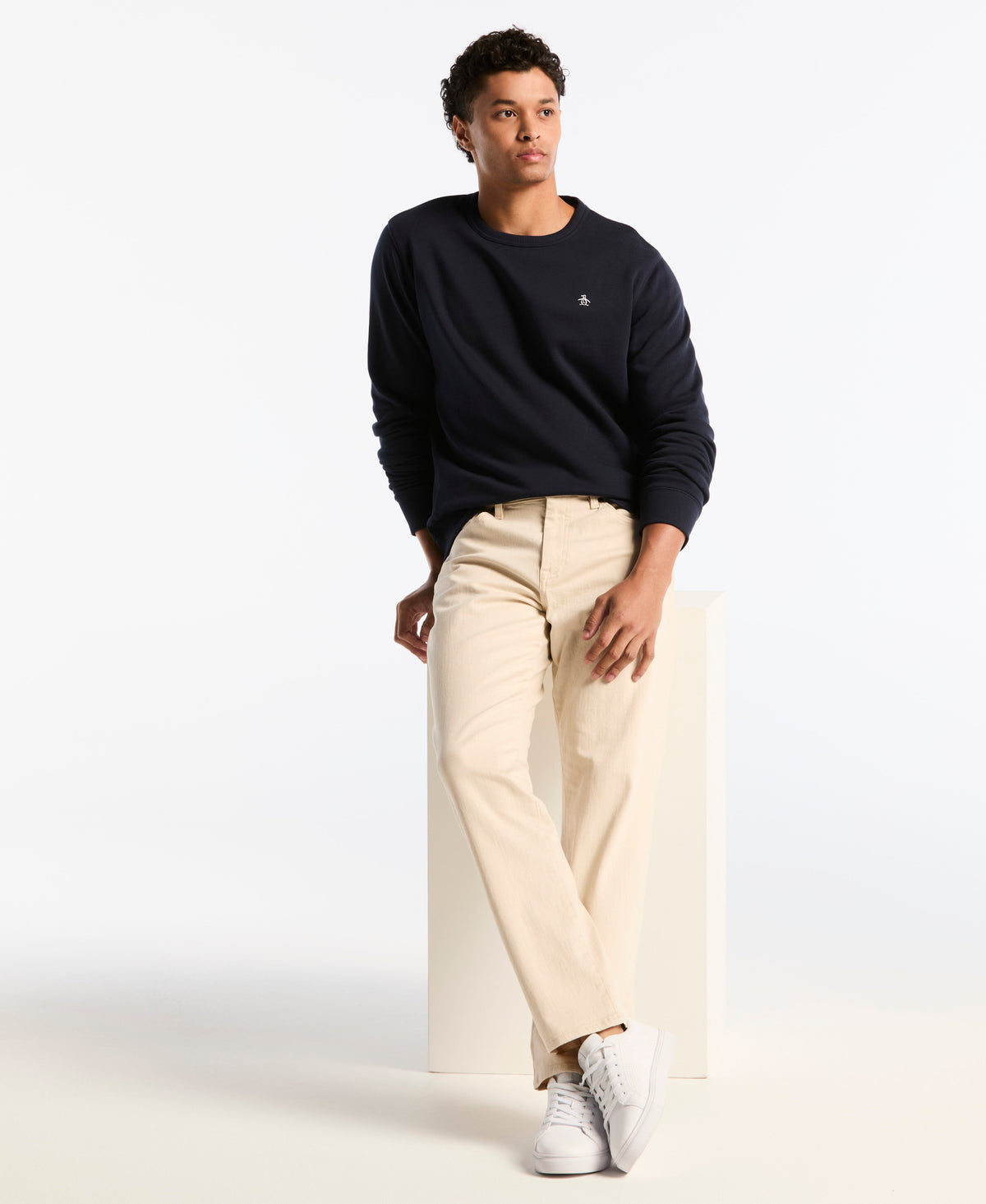 Original Penguin Embroidered Pete Fleece Crewneck