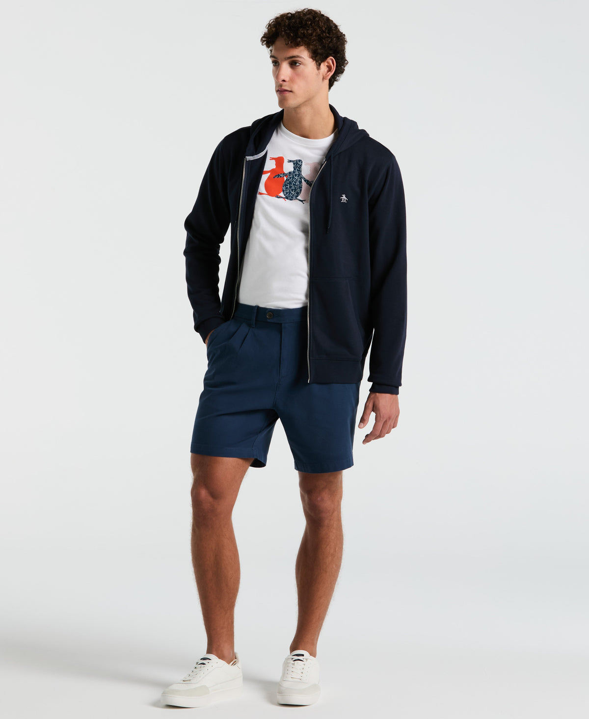 Original Penguin Embroidered Pete Full Zip Hoodie