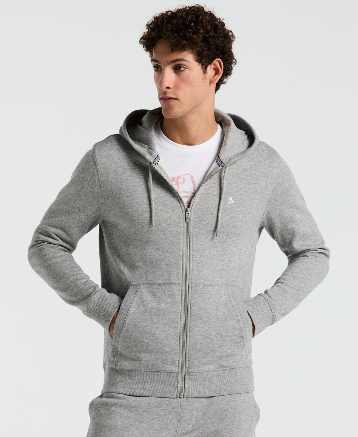 Original Penguin Embroidered Pete Full Zip Hoodie