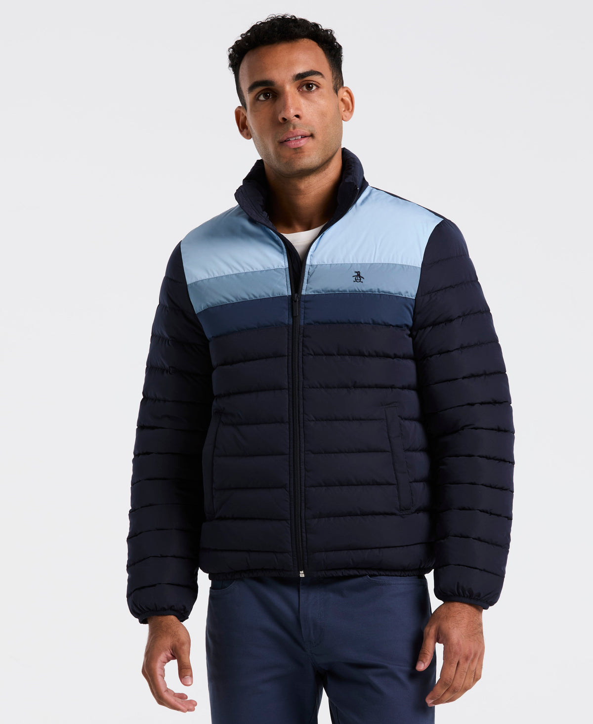 Original Penguin Faux Down Colorblock Puffer Jacket