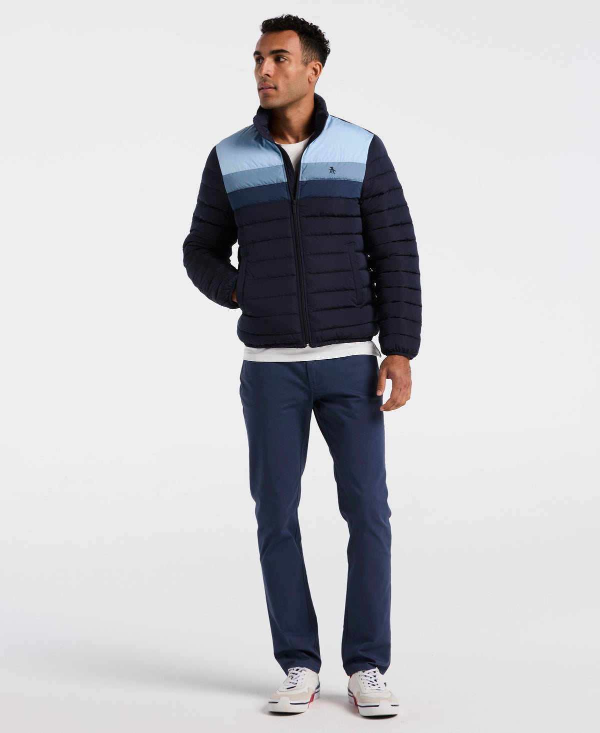 Original Penguin Faux Down Colorblock Puffer Jacket