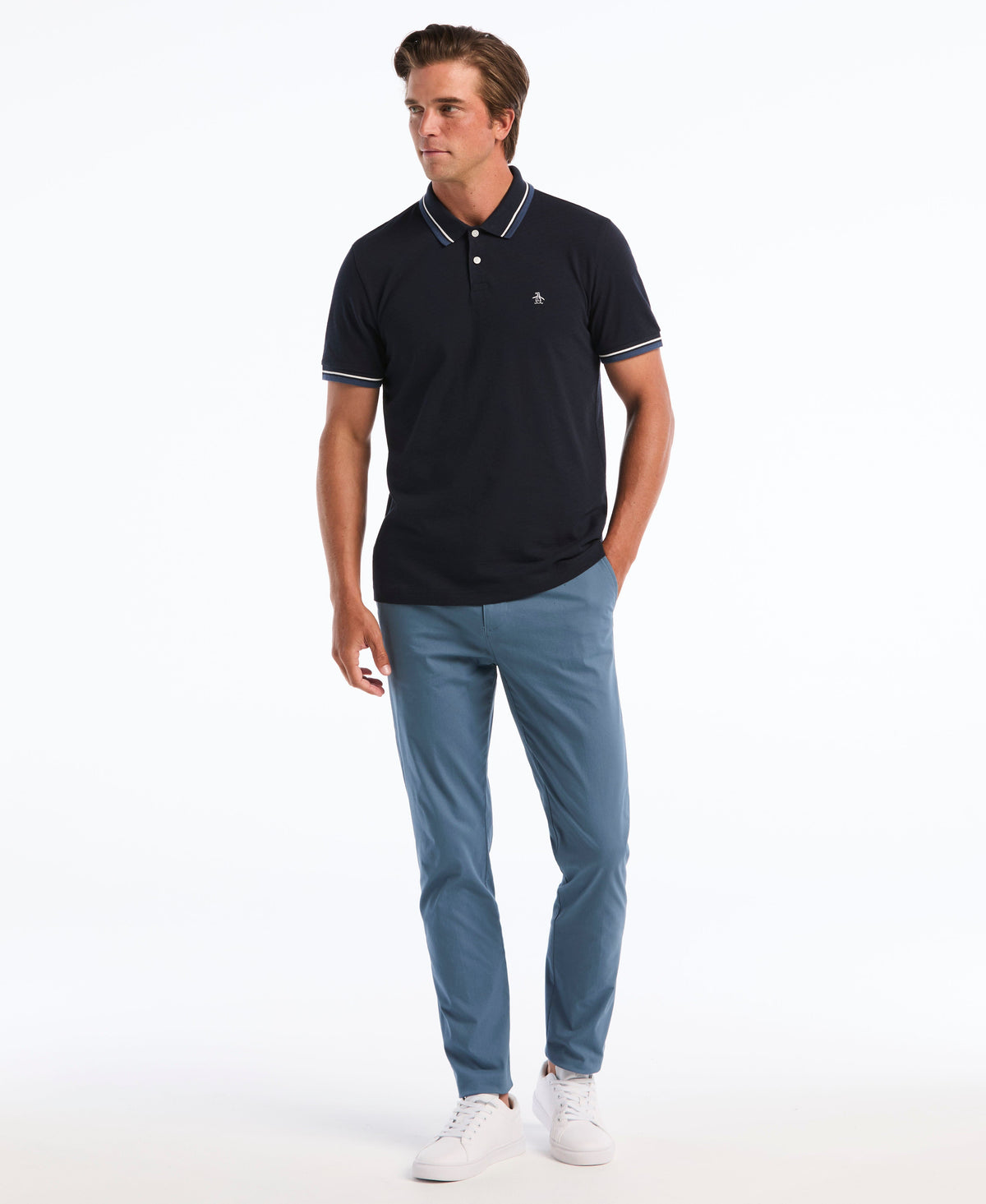 Original Penguin Flat Front Nylon Twill Chino