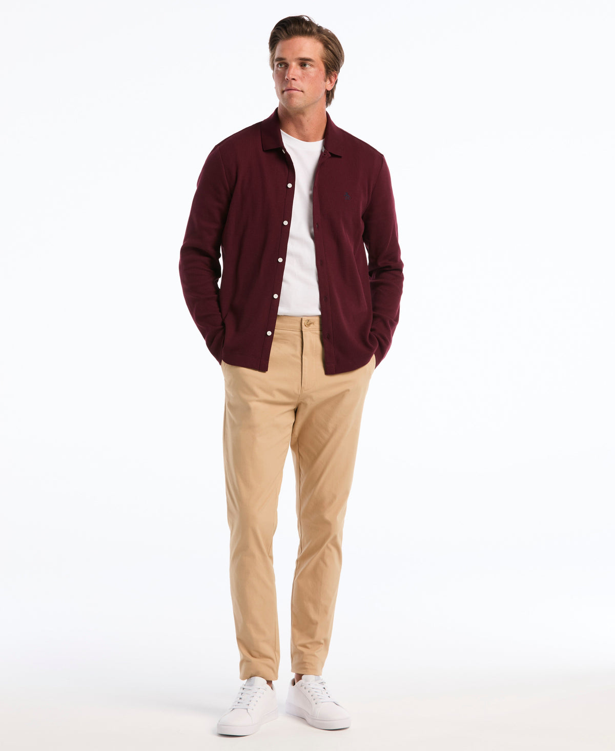 Original Penguin Flat Front Nylon Twill Chino