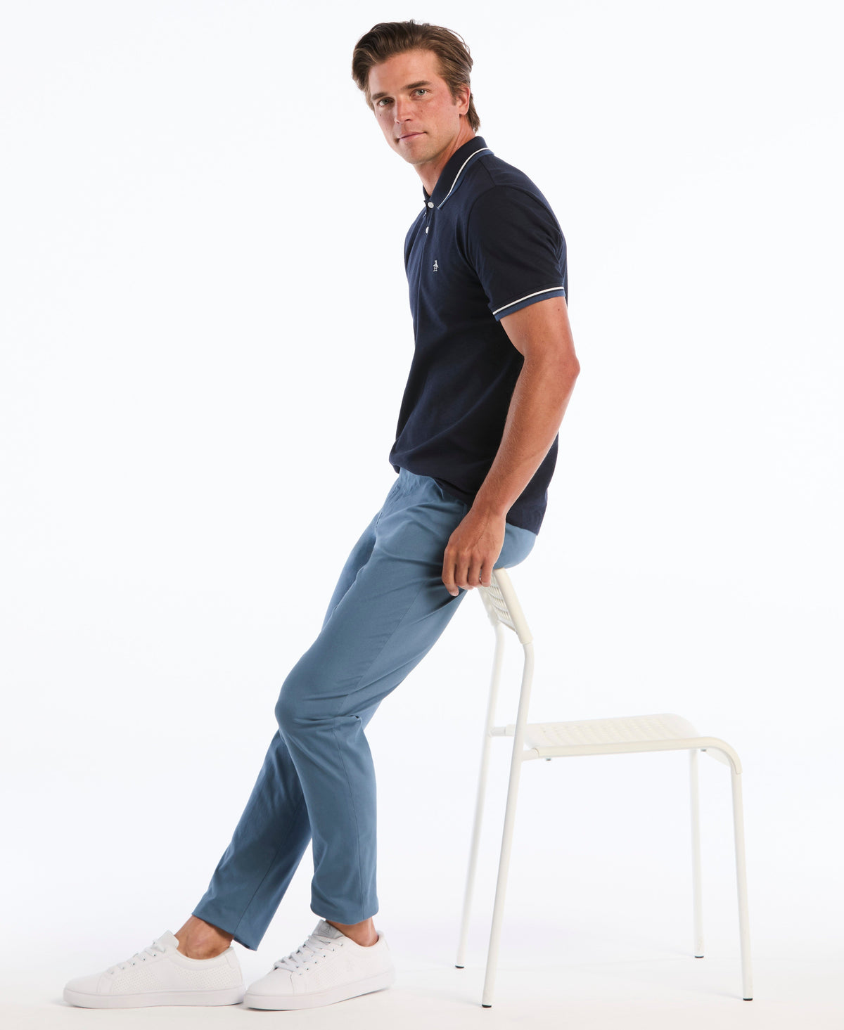 Original Penguin Flat Front Nylon Twill Chino