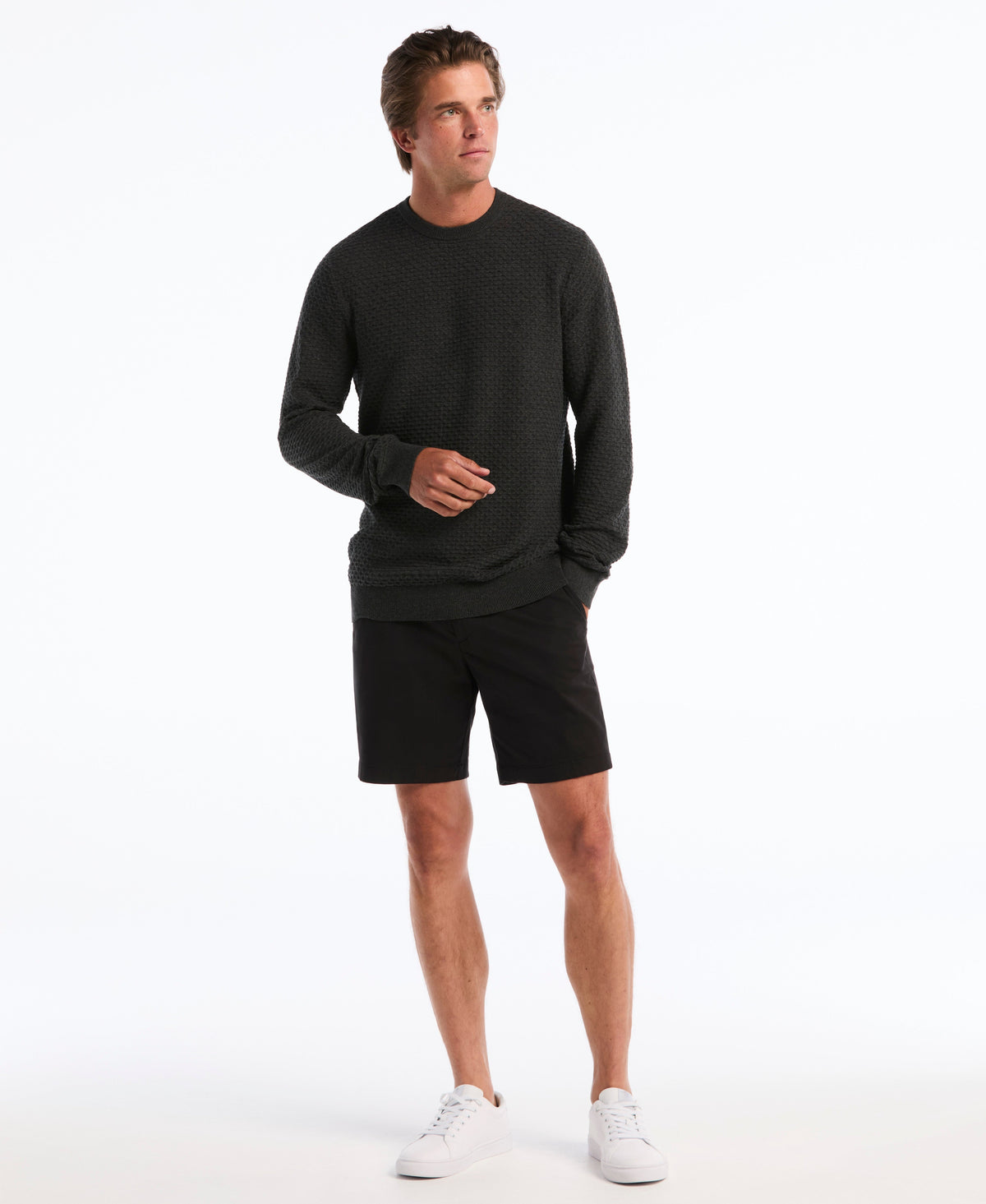 Original Penguin Geo Textured Crewneck Sweater