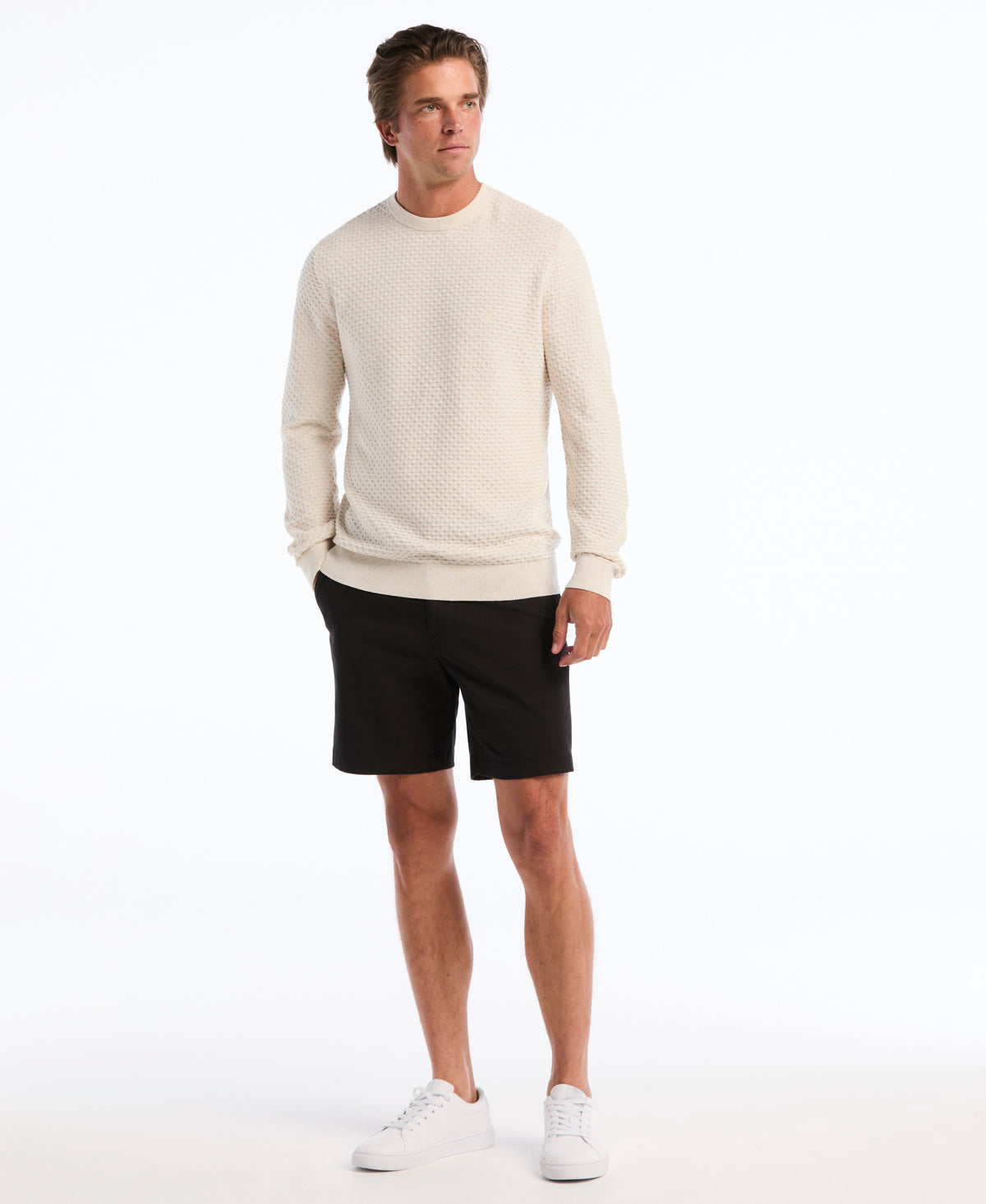Original Penguin Geo Textured Crewneck Sweater