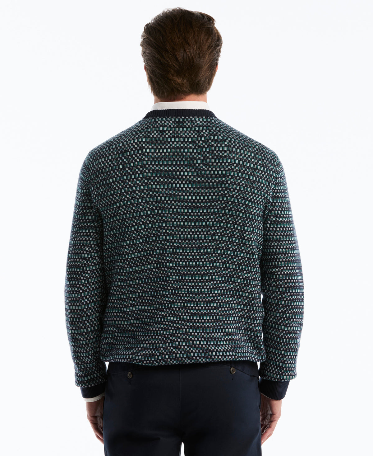 Original Penguin Geometric Jacquard Crew Neck Sweater