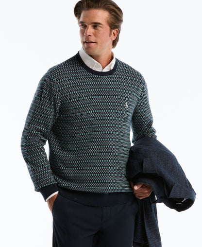 Original Penguin Geometric Jacquard Crew Neck Sweater
