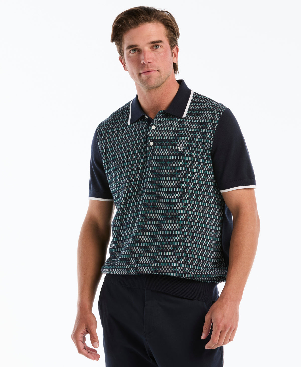 Original Penguin Geometric Jacquard Sweater Polo