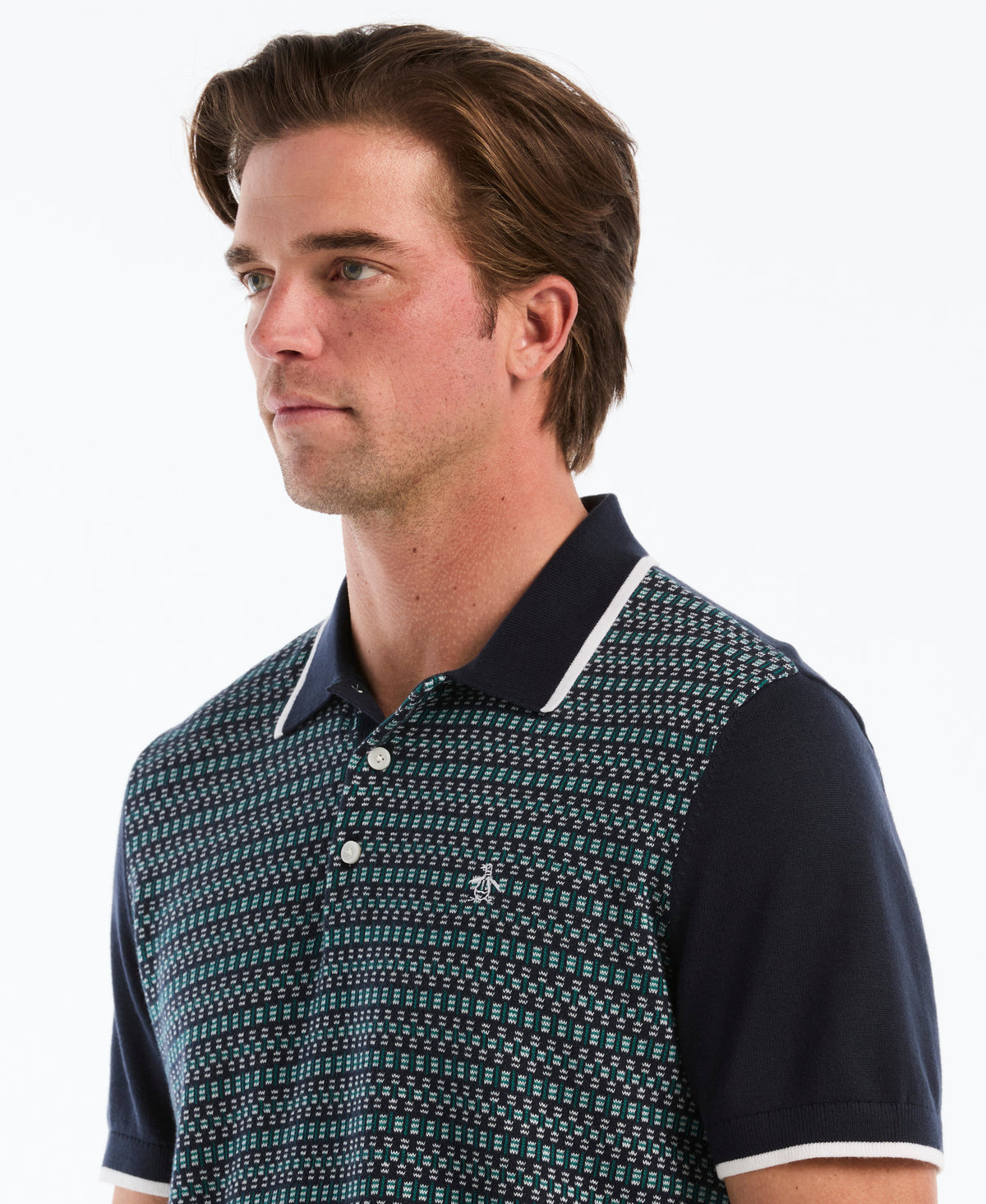 Original Penguin Geometric Jacquard Sweater Polo