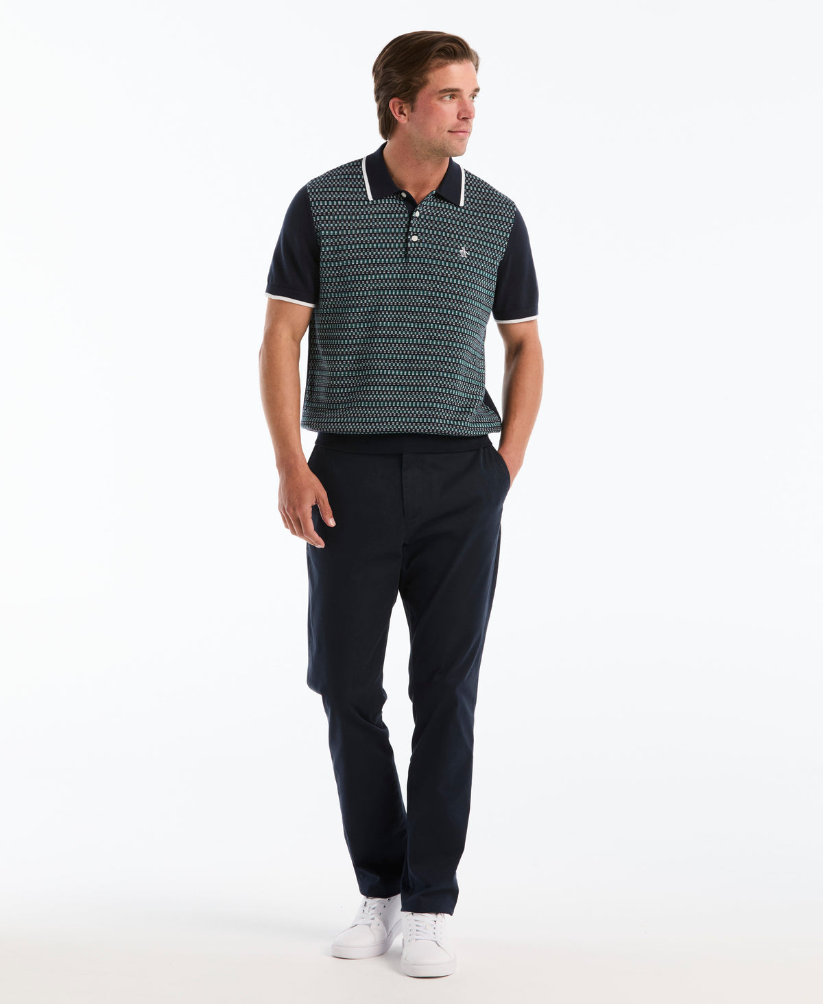 Original Penguin Geometric Jacquard Sweater Polo