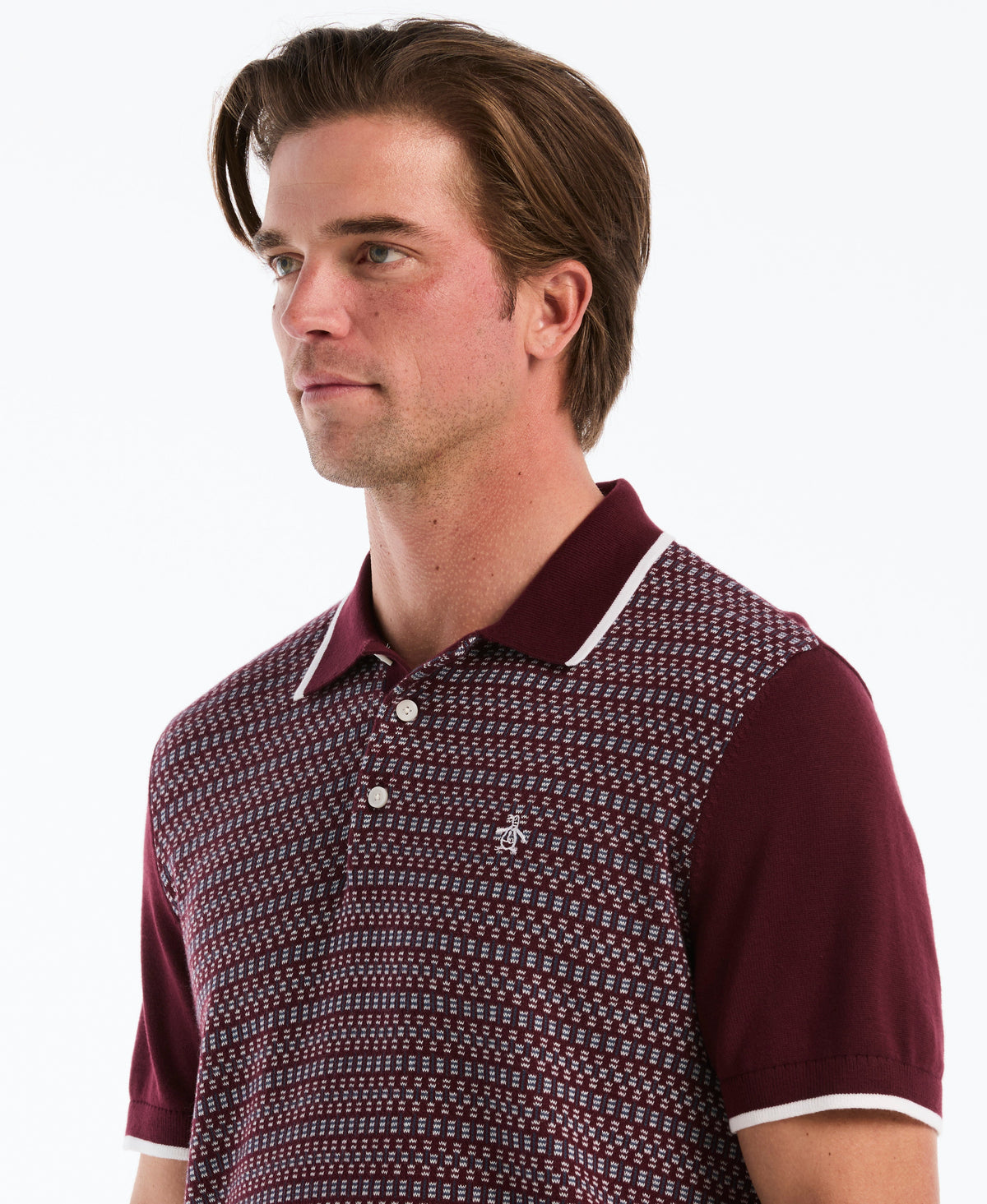 Original Penguin Geometric Jacquard Sweater Polo