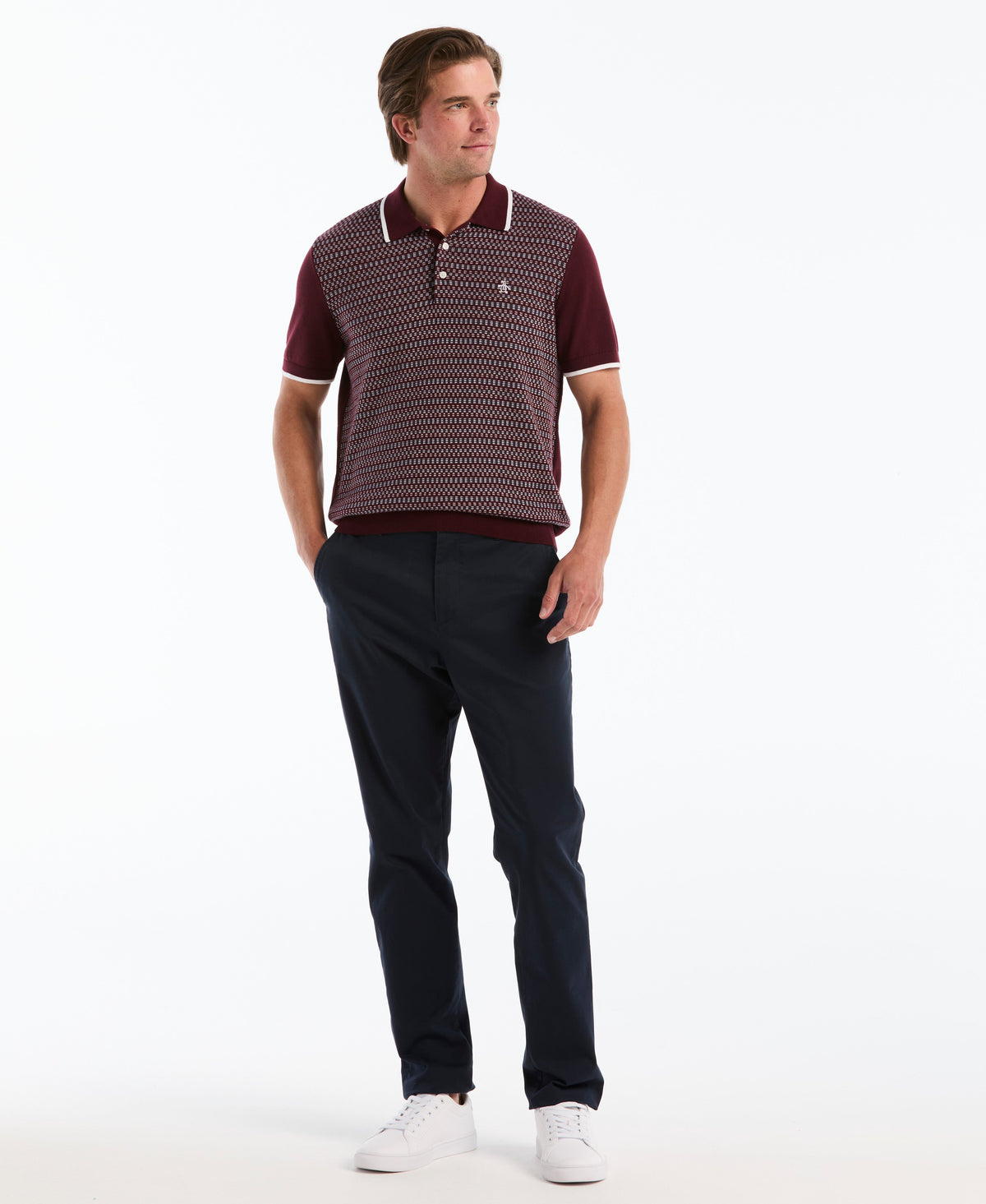 Original Penguin Geometric Jacquard Sweater Polo