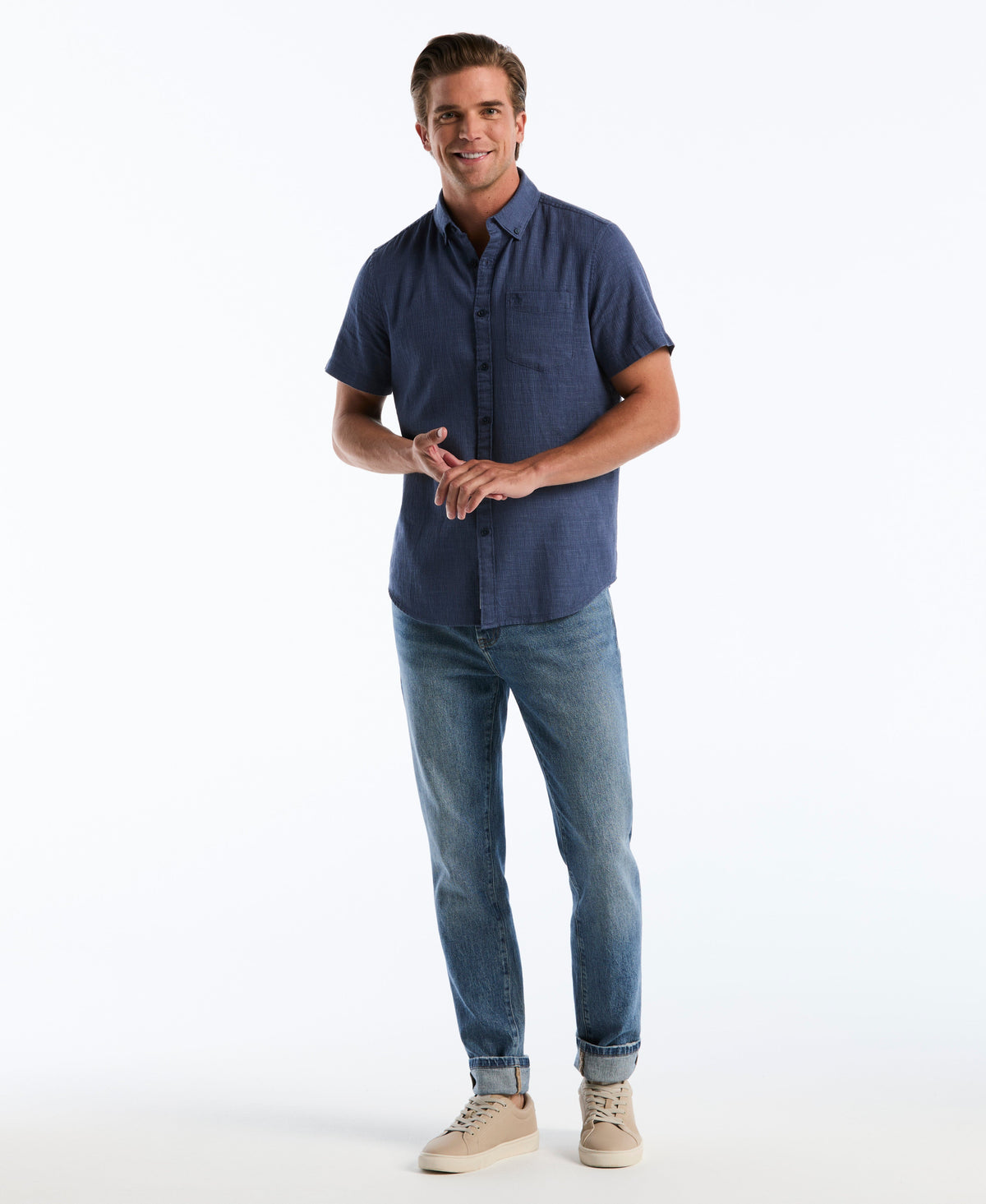 Original Penguin Heathered Dobby Button-Down Shirt