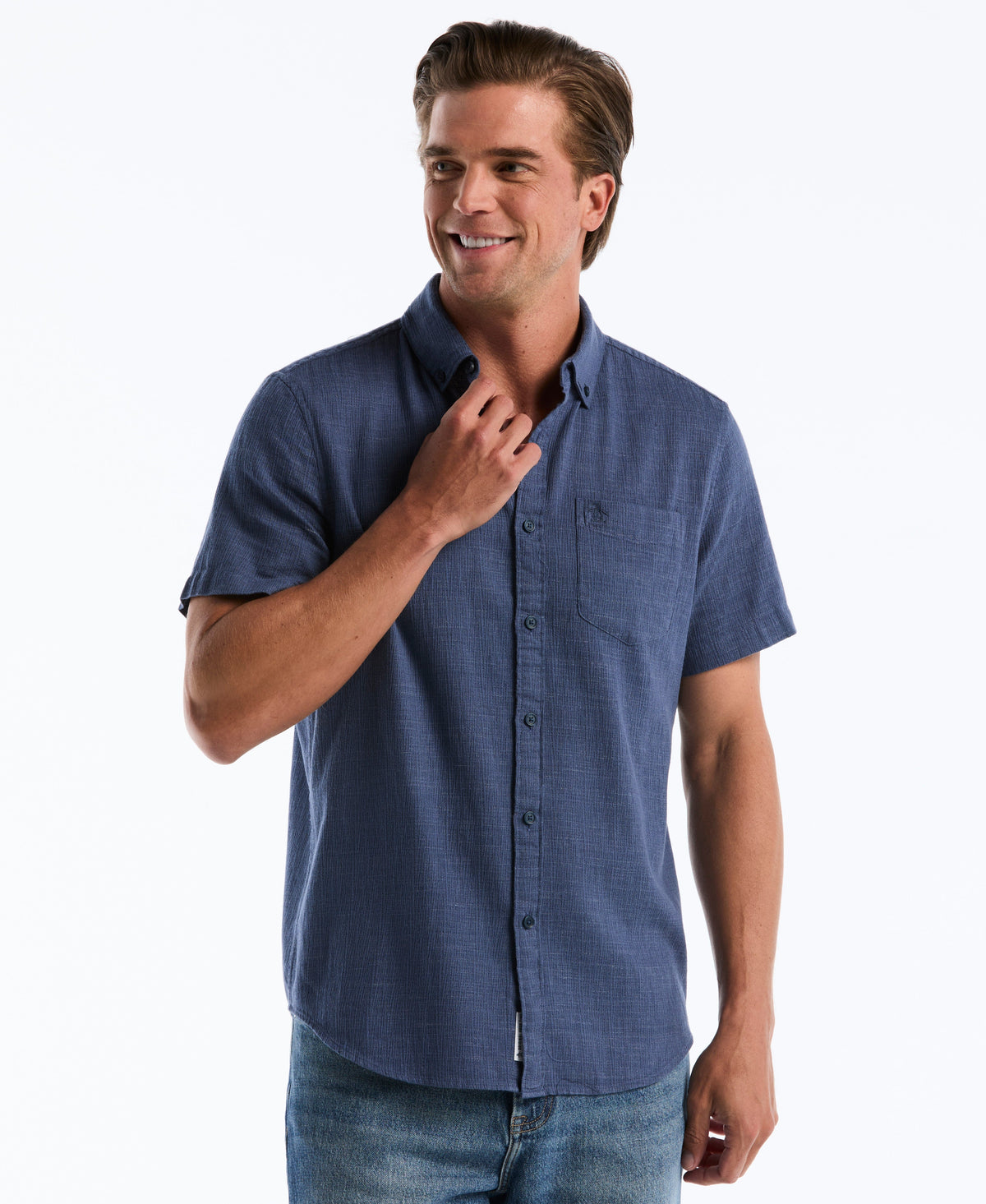 Original Penguin Heathered Dobby Button-Down Shirt