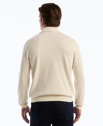 Original Penguin Honeycomb Johnny Collar Long Sleeve Sweater Polo
