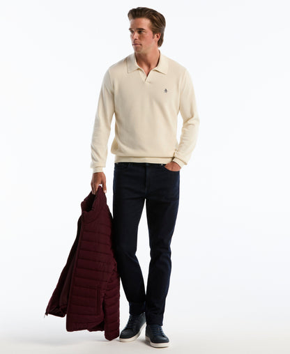 Original Penguin Honeycomb Johnny Collar Long Sleeve Sweater Polo