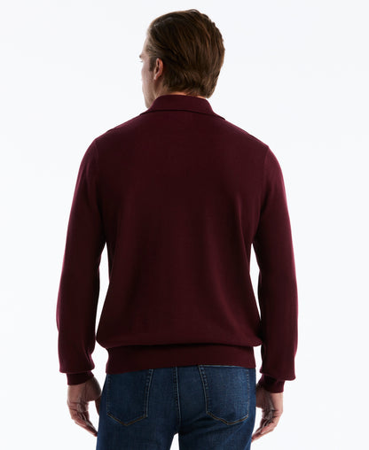 Original Penguin Honeycomb Johnny Collar Long Sleeve Sweater Polo