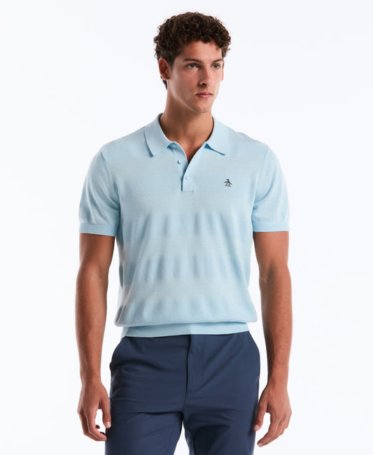 Original Penguin Honeycomb Stripe Stitch Sweater Polo