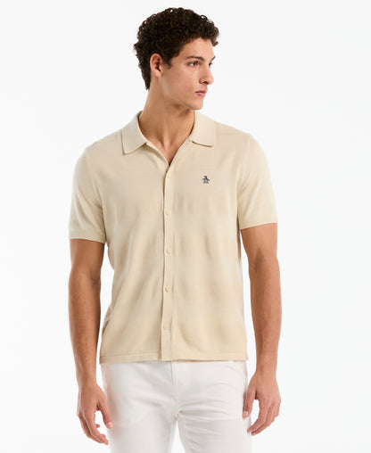 Original Penguin Honeycomb Striped Sweater Polo