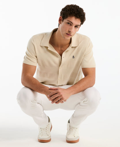 Original Penguin Honeycomb Striped Sweater Polo
