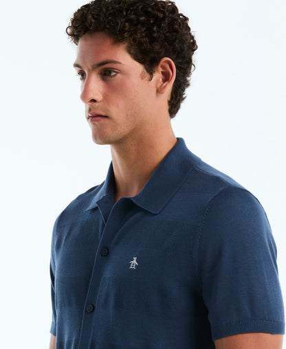 Original Penguin Honeycomb Striped Sweater Polo