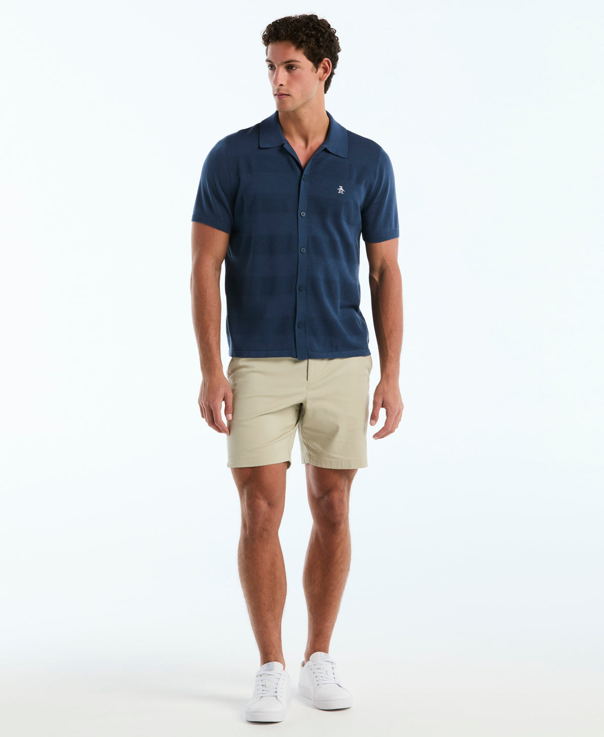 Original Penguin Honeycomb Striped Sweater Polo