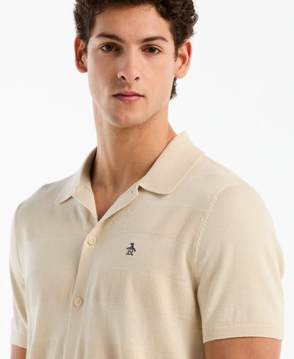 Original Penguin Honeycomb Striped Sweater Polo