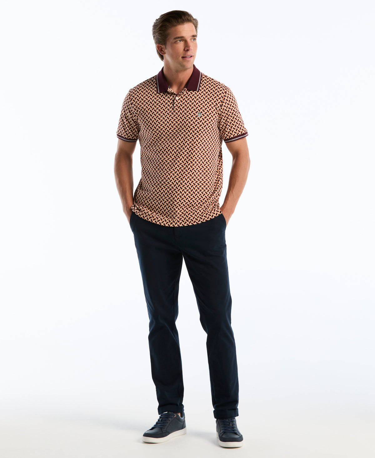 Original Penguin Interlock 70's Geo Polo