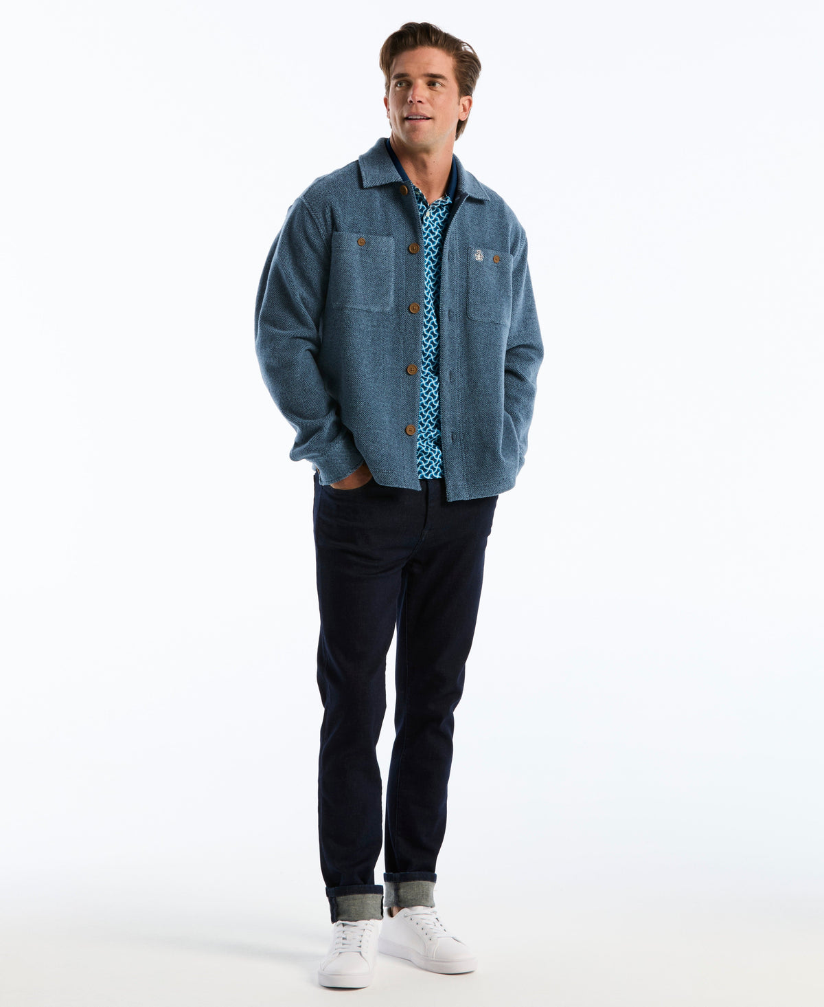 Original Penguin Interlock 70's Geo Polo