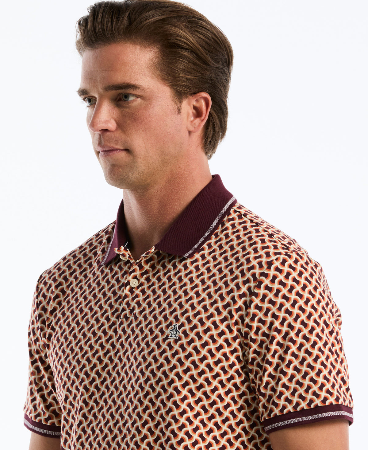 Original Penguin Interlock 70's Geo Polo
