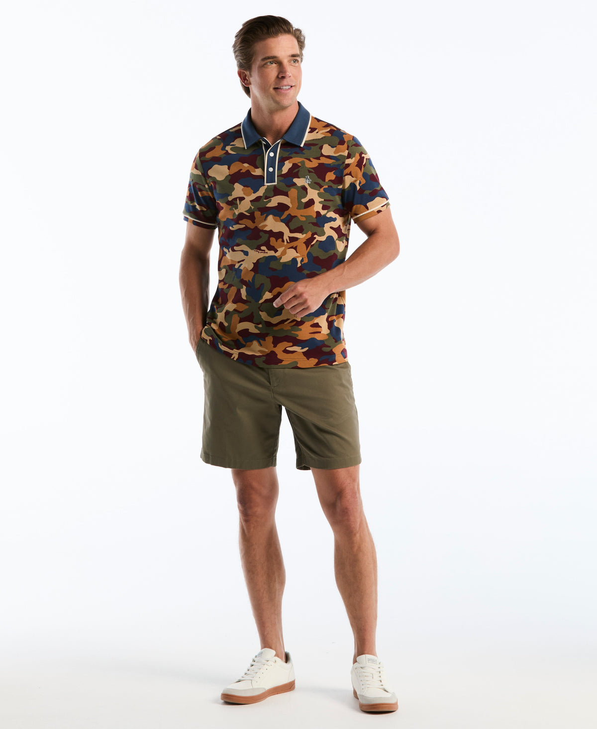 Original Penguin Interlock Camo Print Polo