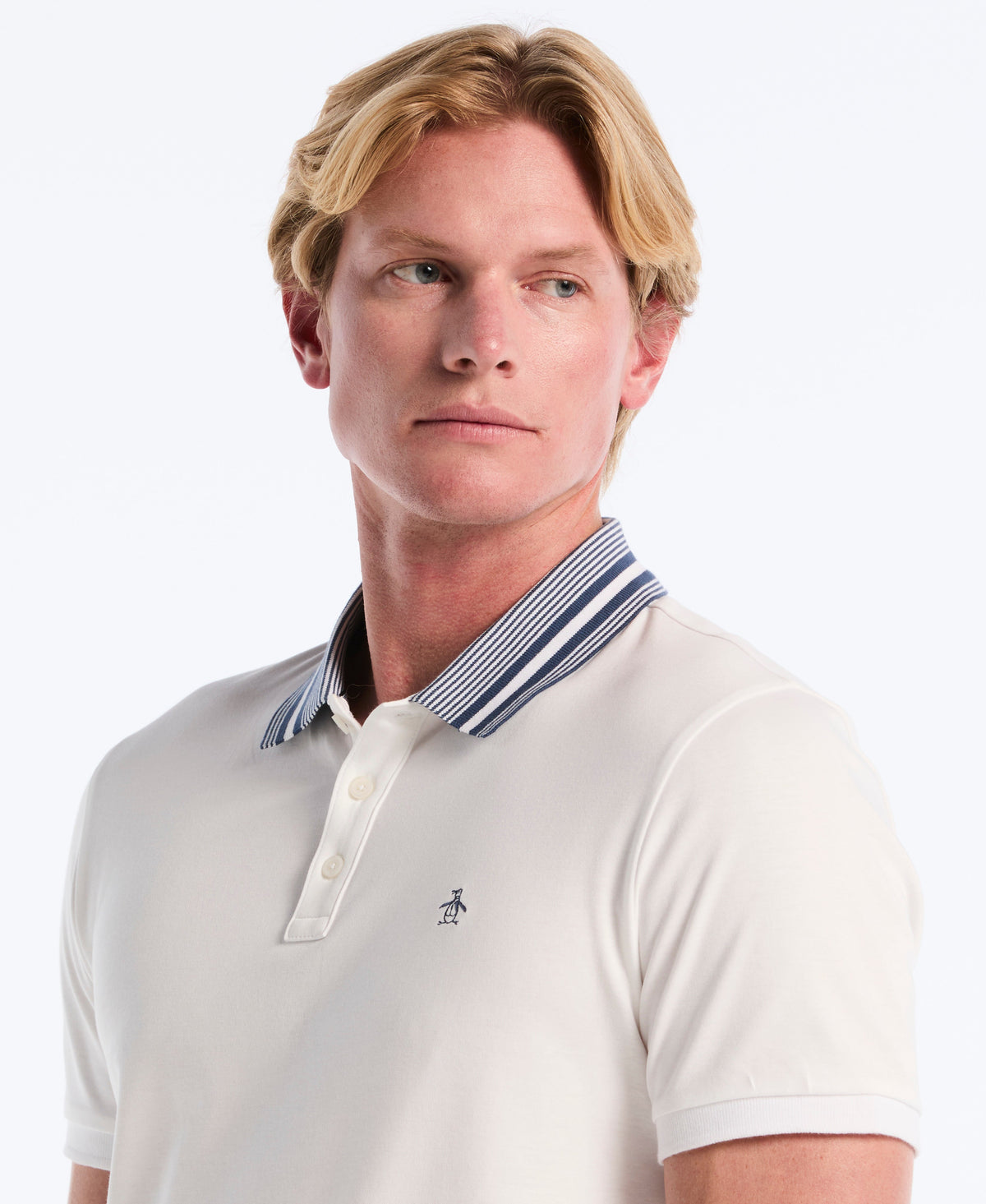 Original Penguin Interlock Striped Collar Polo
