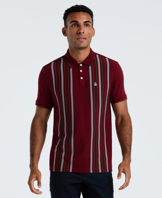 Original Penguin Interlock Vertical Stripe Polo