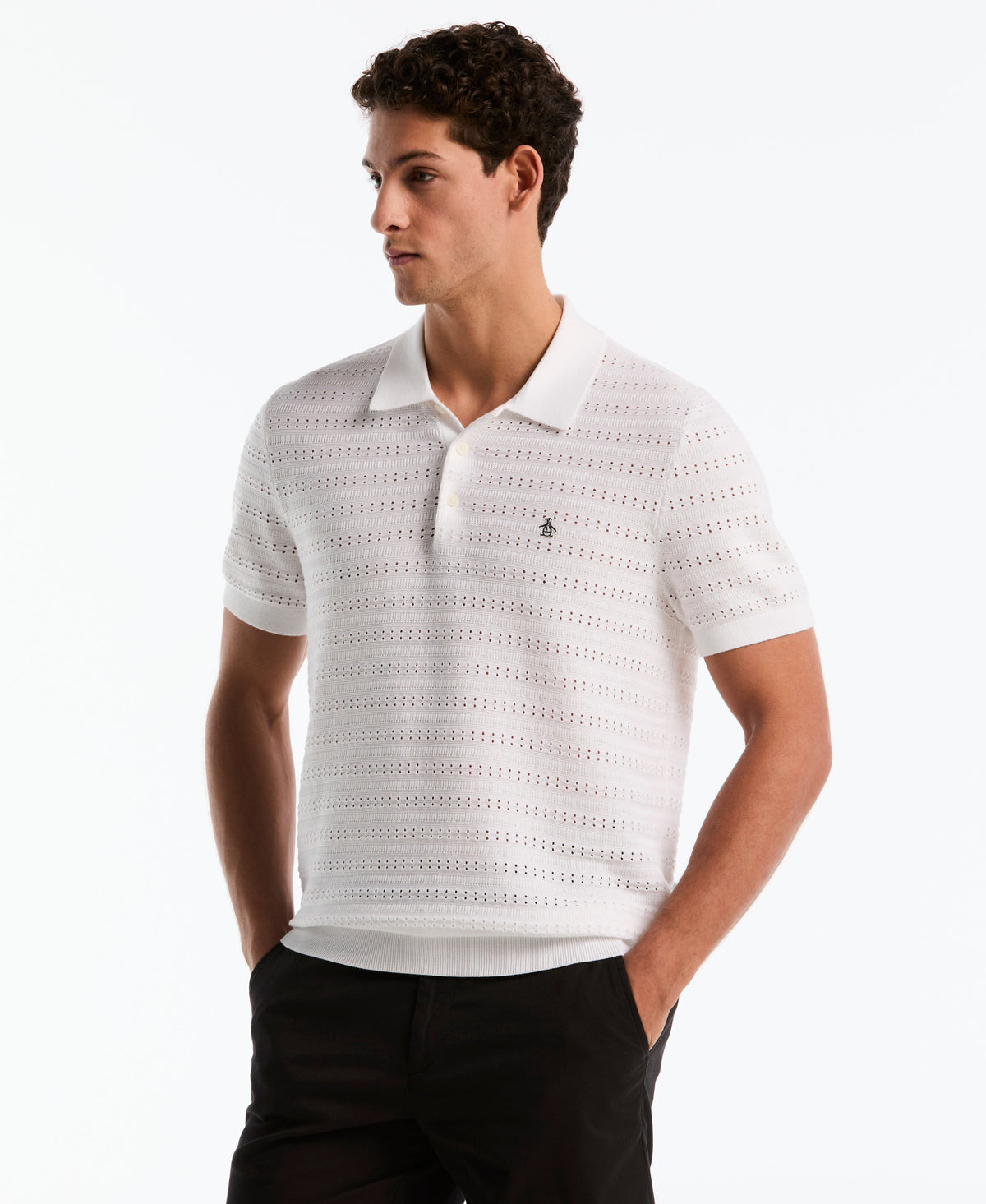 Original Penguin Jacquard Pointelle Sweater Polo