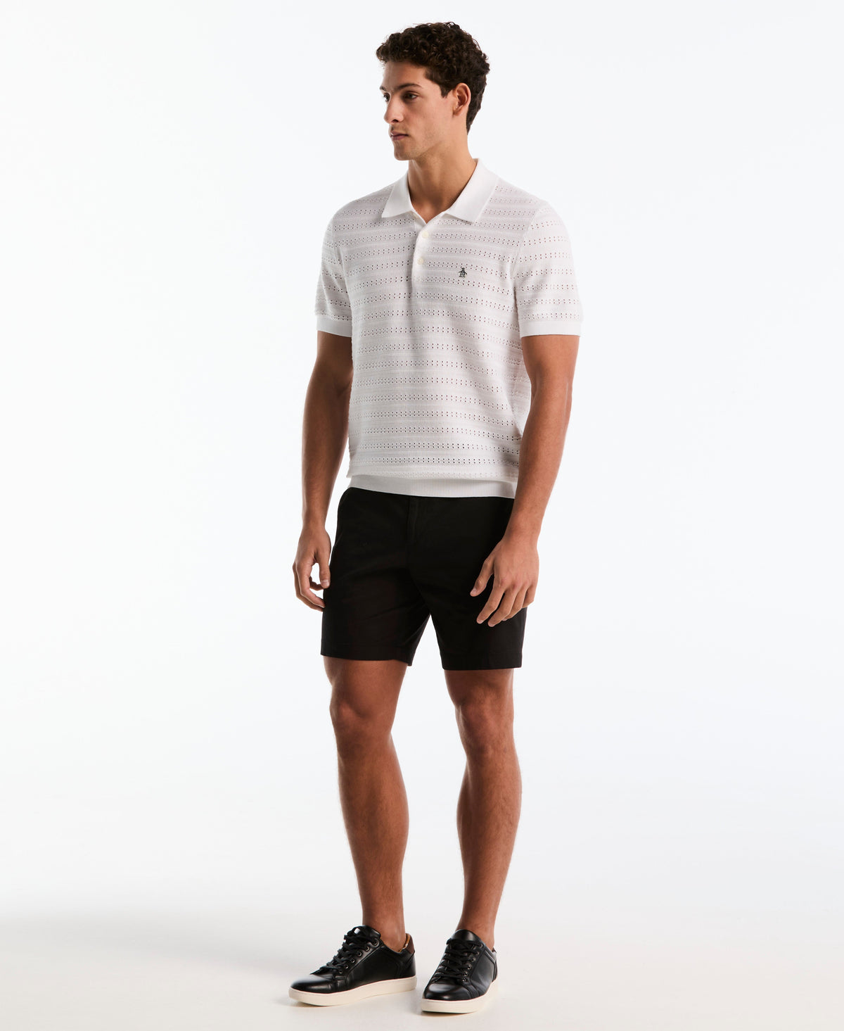 Original Penguin Jacquard Pointelle Sweater Polo