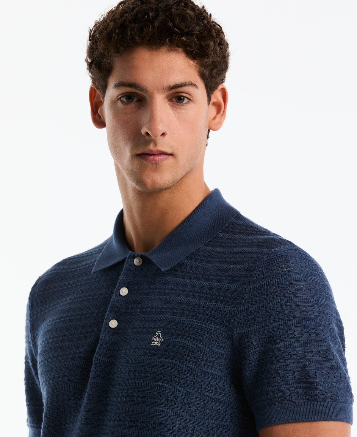 Original Penguin Jacquard Pointelle Sweater Polo