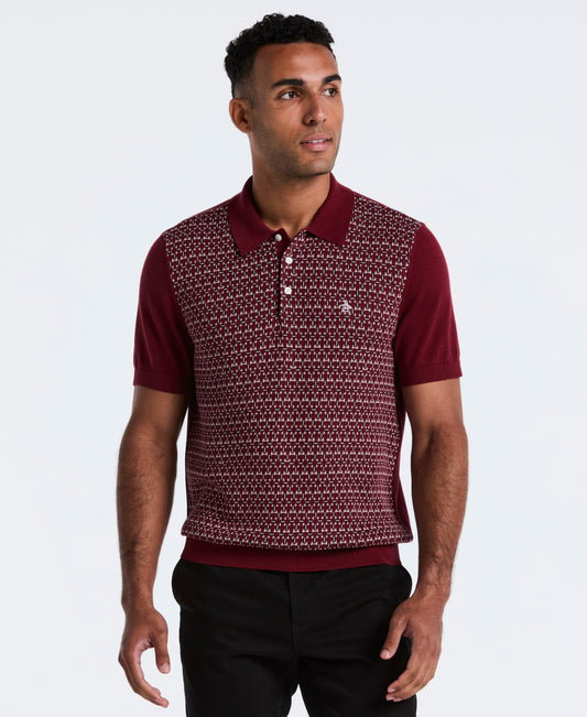 Original Penguin Jacquard Ribbed Sweater Polo