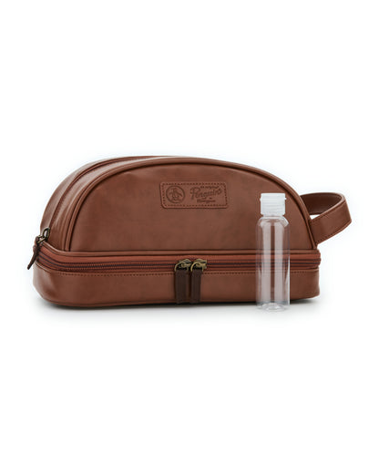 Original Penguin Leather Travel Toiletries Bag