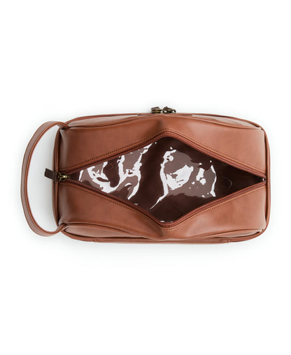 Original Penguin Leather Travel Toiletries Bag