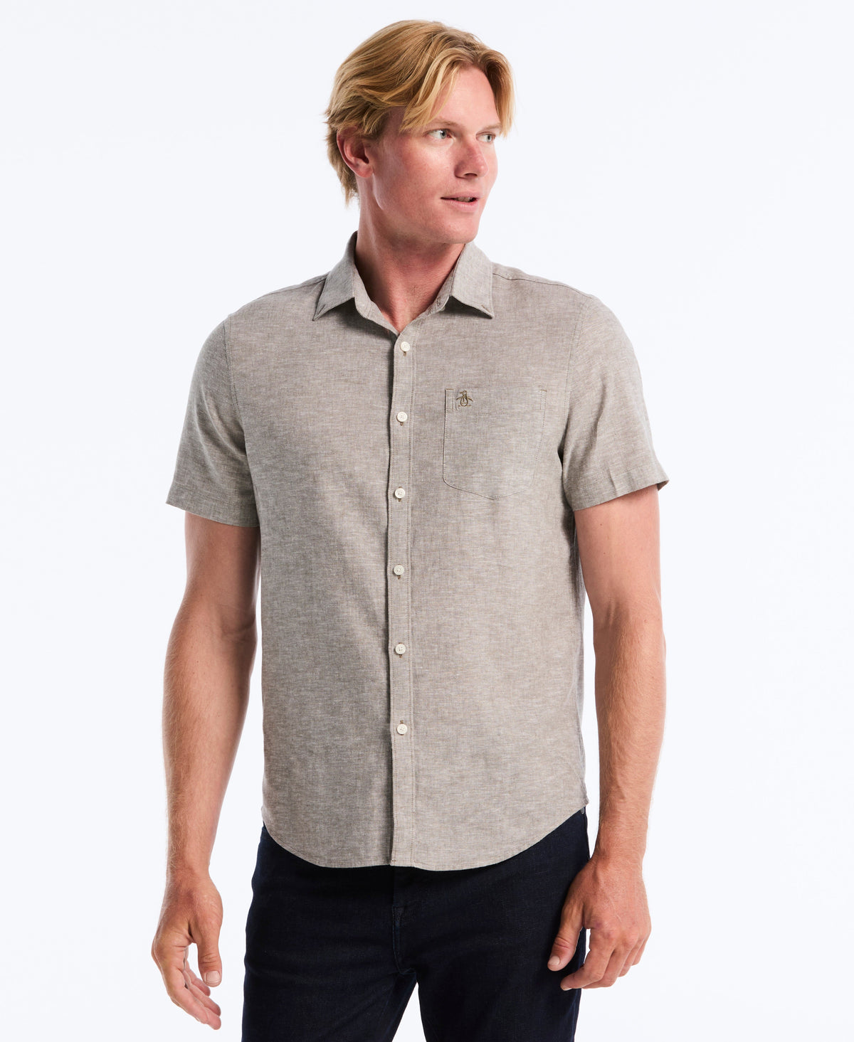 Original Penguin Linen Blend Pocket Shirt