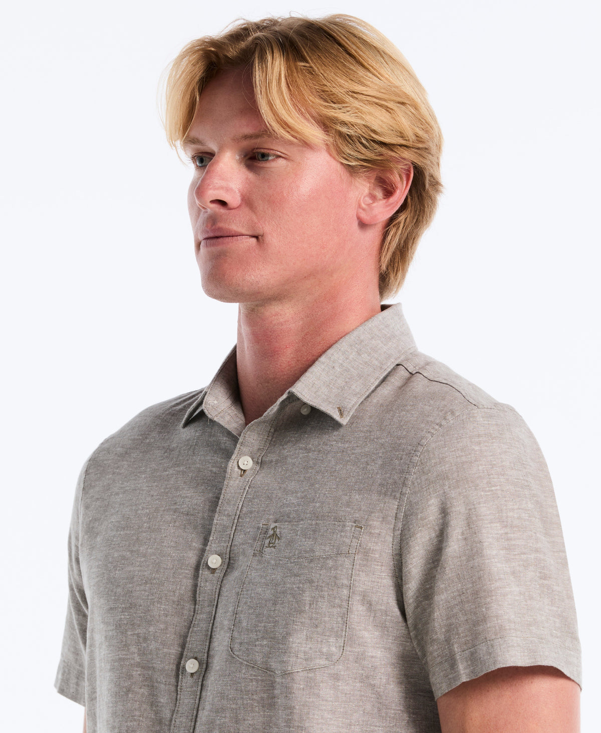 Original Penguin Linen Blend Pocket Shirt