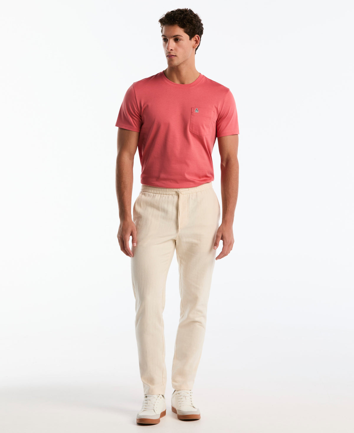 Original Penguin Linen Herringbone Flat Front Pant