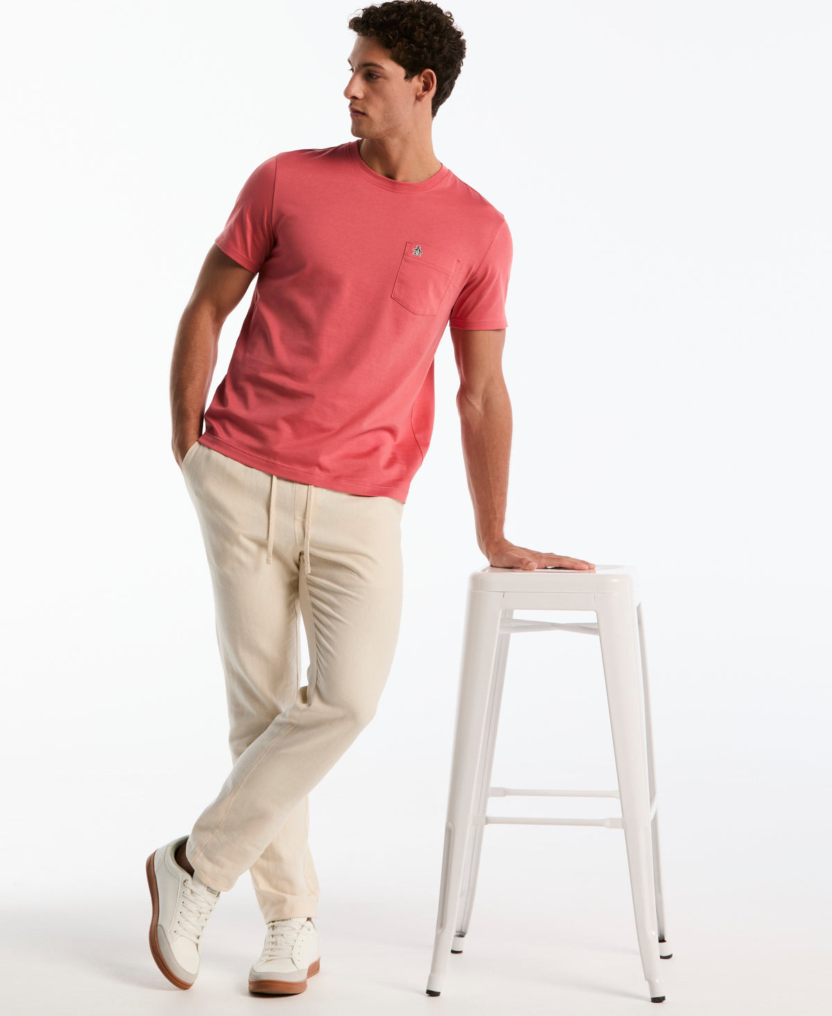 Original Penguin Linen Herringbone Flat Front Pant
