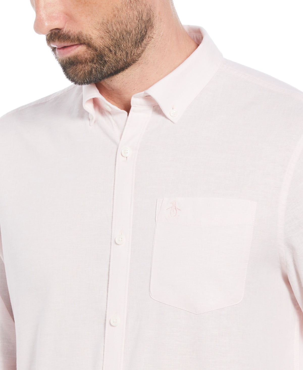 Original Penguin Linen Long Sleeve Shirt