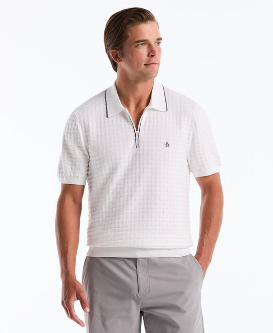 Original Penguin Links Quarter Zip Sweater Polo