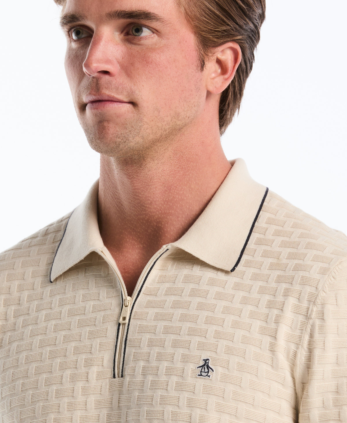 Original Penguin Links Quarter Zip Sweater Polo