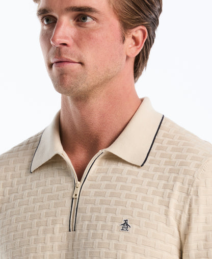 Original Penguin Links Quarter Zip Sweater Polo