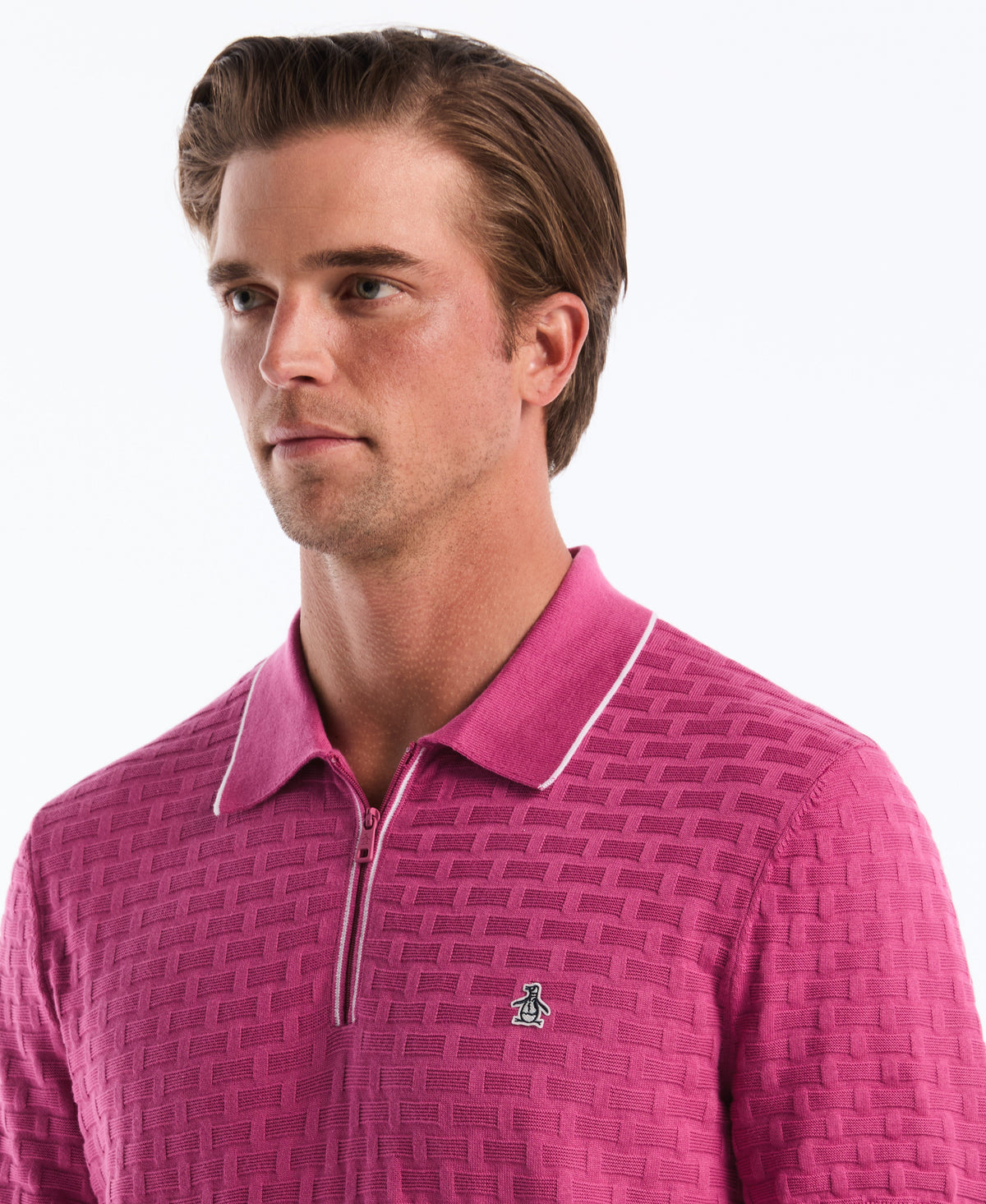 Original Penguin Links Quarter Zip Sweater Polo