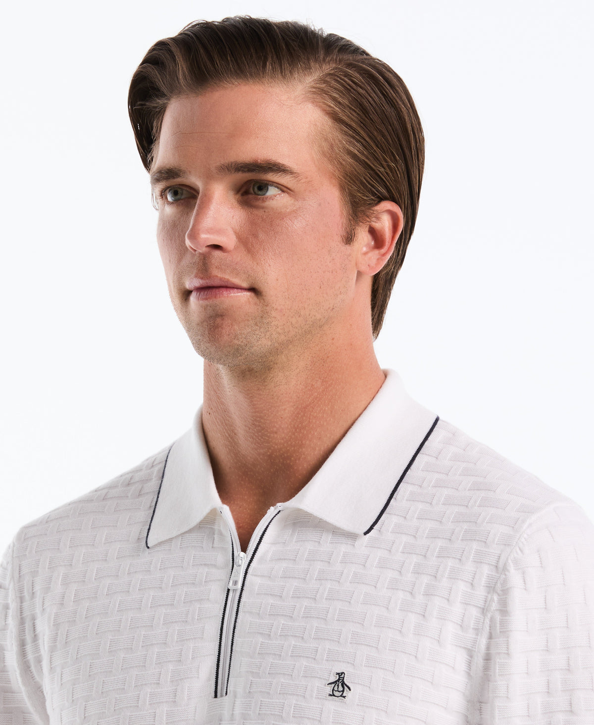 Original Penguin Links Quarter Zip Sweater Polo